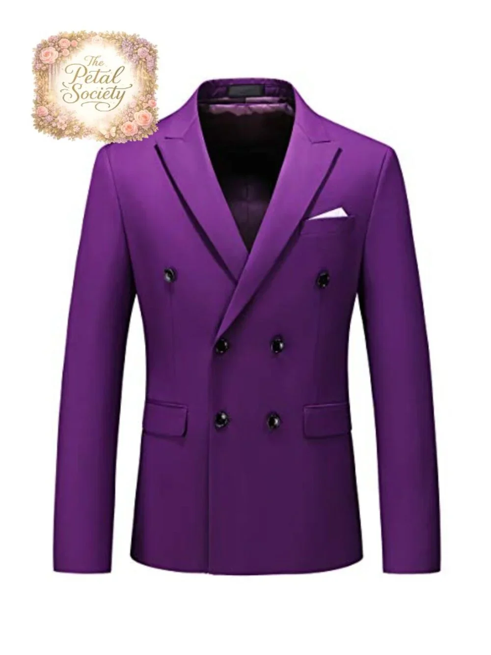 Mens Double Breasted Blazer Slim Fit Polyester Viscose Suit Jacket
